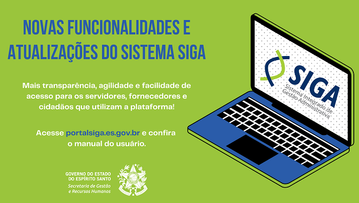 Novas funcionalidades e atualizações do sistema SIGA