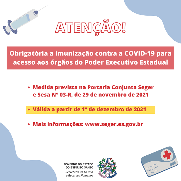 Portaria Seger e Sesa - Imunização Covid